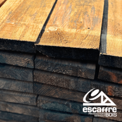 Planche non rabotée 3.00ml x 20 x 4 cm S - Pin sylvestre - traité classe 4 brun